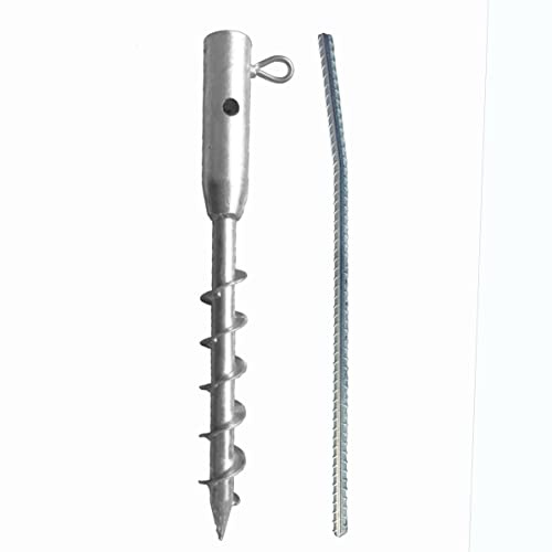 Kräftige Einschraubbodenhülse für runde Pfosten bis max. ø 34 mm, feuerverzinkter Stahl, mit Stellschraube, wahlweise inkl. Eindrehstange (1 Stück mit Eindrehstange)
