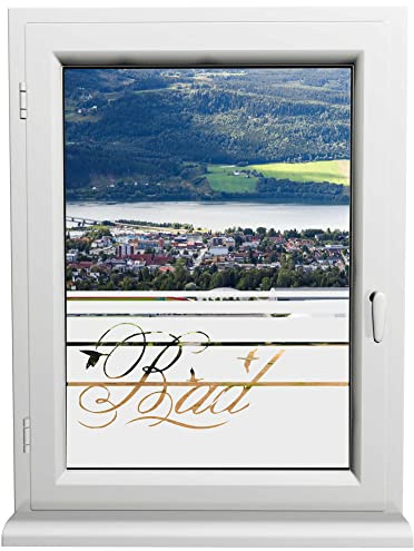 INDIGOS UG - Glasdekorfolie - Bad - Sonnenschutz H50Line - Sichtschutzfolie - Fensterfolie - für die Küche, Bad ans Fenster, Sichtschutz - selbstklebend - matt