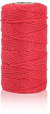 2mm Red Cotton String, 100M Cotton Bakers Twine for Gift Packaging, DIY Arts and Crafts, Gardening, Cooking, Tying Meats, Butchers Twine, Baking, Scrapbook, Home Decorations and Christmas Ornaments