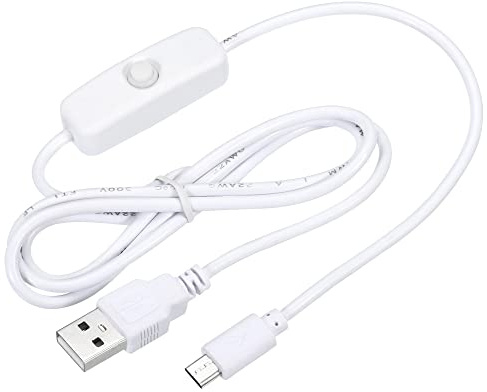 sourcing map 501 EIN/AUS Schalter USB-Stecker zu Mikro USB Netzkabel 100cm Weiß