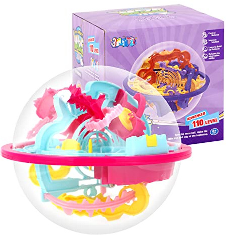 3D Labyrinth Kugel, Kugellabyrinth-Ball, ausgewogenes Labyrinth-Spiel, geduldspiele für Kinder, 3D Puzzle Ball mit 110 Level für Fortgeschrittene, Geschenke für Kinder (A)