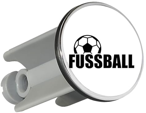 Huuraa Waschbeckenstöpsel Fussball Ball Geschenk | Universal Stopfen 4cm höhenverstellbar Abflussstopfen Geschenkidee Stöpsel mit Motiv für das Waschbecken