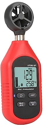 Anémomètre Mini anémomètre portatif avec testeur de température de Mesure de Vitesse d'anémomètres de Vent numérique Bluetooth. Facile à Utiliser (Color : UT363BT)