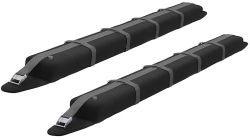 HOMCOM Lot de 2 Barres de Toit Porte-Bagages galerie Souple Gonflable et Universelle pour Voiture - Charge Max 75 kg - pour Kayak Planche à Voile Sup canoë Snowboard Noir