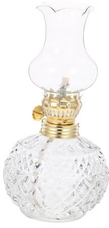 Cabilock Öllaterne Glas Und Metall Für Innenbereich Petroleumlampe Vintage Stil Lampe Petroleumlicht Für Tisch Kamin Schreibtisch
