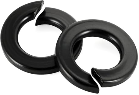 Arandela de bloqueo de resorte negro M12, acero inoxidable 304, junta elástica con revestimiento negro, para tornillos de fijación, 20 unidades