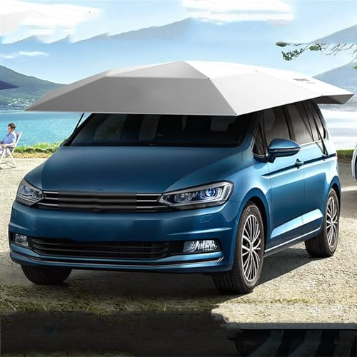 MIRRSSET Tienda De CampañA AutomáTica para Coche, Cochera MóVil Plegable, ProteccióN PortáTil para AutomóVil, Paraguas para Coche, Cubierta De Toldo Universal A Prueba,4.2m-Grey