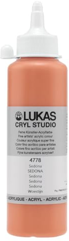 Lukas CRYL Studio Künstler-Acrylfarbe, Sedona, 250 ml Flasche - Hochpigmentierte Acrylfarben für Leinwandmalerei, Großformatige Werke - Mittelviskosität, Wassermischbar, Schnelltrocknend