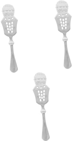 OUNONA 3pcs Absinthe Spoon Stainless Steel Cocktails Mixing Spoons Fine Strainer Dripper Bar Accessory for Absinthe Drink Mixing