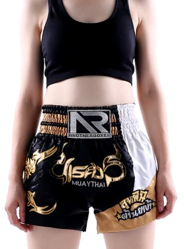 ARIASS Short MMA, Muay Thai, Arts Martiaux, Combat en Cage, BJJ, Boxe, Short de Combat Grappling pour Hommes Femmes Enfants(Black 2,M)