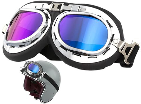 Gafas de motociclismo para motociclismo, gafas de aviador a prueba de viento para motociclismo – Gafas de exterior con correas ajustables, gafas de moto a prueba de polvo sobre gafas para moto