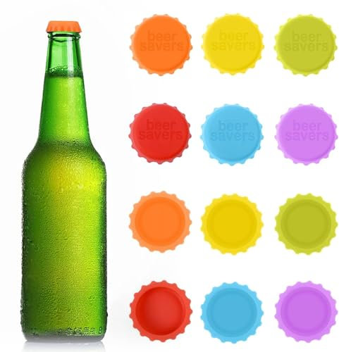 YOURKAY Tappi Colorati per Bottiglie di Birra, 12 Corona in Silicone, Tappi Universali Riutilizzabili per Birra, Vino, Bottiglie di Bibite