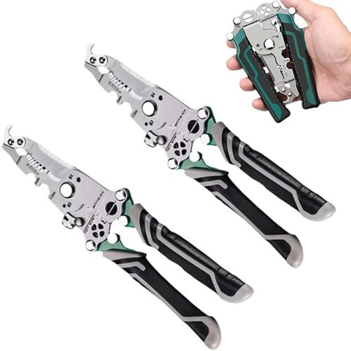 MUMQAQ 18 in 1 Foldable Wire Stripper, 0.08mm-1.6mm Wire Stripper Crimper Pliers, Multifunctional Wire Stripper Crimper Cable Cutter Pliers, Wire Cutter, Wire Stripper Tool