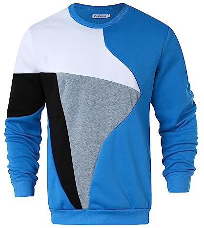 Pullover Herren Sweatshirt Herren Pullover Patchwork Warm Sweatpullover Rundhals Winterpullover Basic Farbblock Herrenpullover Langarm Winter Sport Outwear Langarmshirt Casual Hoodie Streetwear