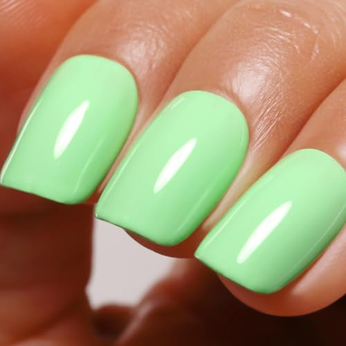 Ozzeal 15ML Light Mint Green Gel Polish - Macaron Spring Summer UV LED Soak off for Nail Art Manicure and DIY Salon