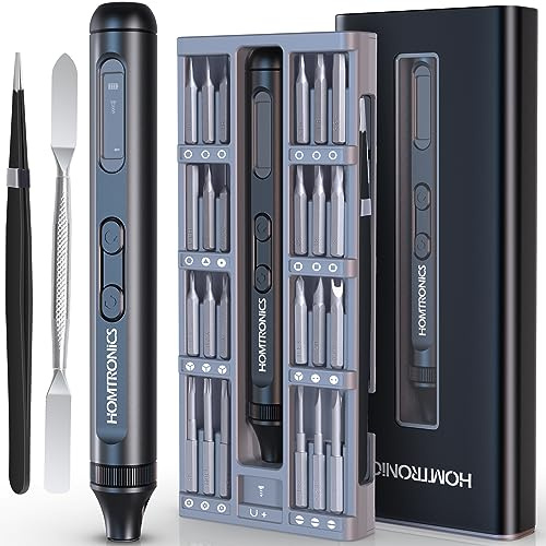 Tournevis de Precision Electrique,[ 52 en 1 -Écrans Oled] Homtronics Tournevis Electrique Sans Fil, Kit Tournevis De Précision,Mini Tournevis électrique Precision Pour Montre,Lunettes,Drone,PC,MacBook