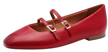Tamaris Donna ballerina con cinturino pelle piatta rosso 39 EU