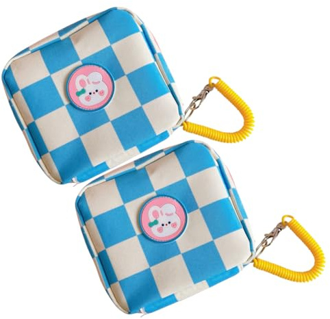 CALLARON 2pcs Portable Period Pouch Bag Zipper Sanitary Napkin Storage for School Work Travel Women Toiletry Bag