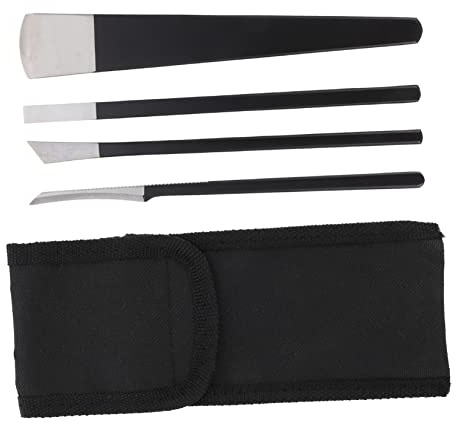 DECOMELODY 4 piezas Cortaúñas Pedicura Acero Inoxidable Negro Antióxido con Estuche Portátil para Cuidado Seguro de Uñas Encarnadas y Eliminación de Durezas