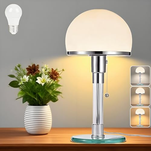Jatwefiv Pilzlampen Tischlampe,Moderne LED Pilz Lampe Snachttischlampe mit Schalter,3000K/4500K/6000K Kinder Schreibtisch Leselampe,Tisch Deko Beleuchtung Mushroom Lamp für Schlafzimmer,Silber