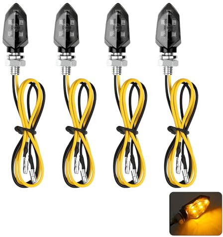 4 st motorcykel miniblinkers LED 12 V, universella LED-motorcykelindikatorer, IP65-vattentät, hög ljusstyrka, miniblinkers godkända för skoter fyrhjuling, byte av blinkers