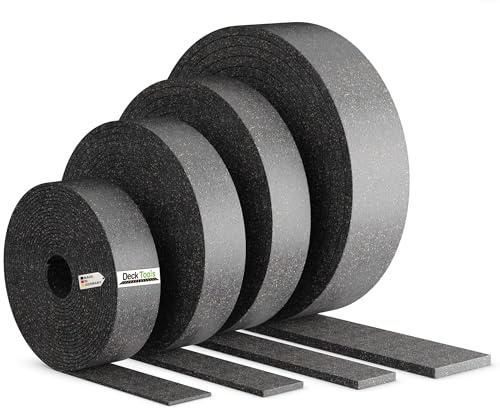 Deck Tools® Terrassenpads auf Rolle 200 Meter x 80 x 3 mm aus Gummi-Granulat – Made in Germany – Bautenschutz Matte für WPC- & Holz-Terrassen, Unterlage für Terrassen-Fliesen & Stelzlager