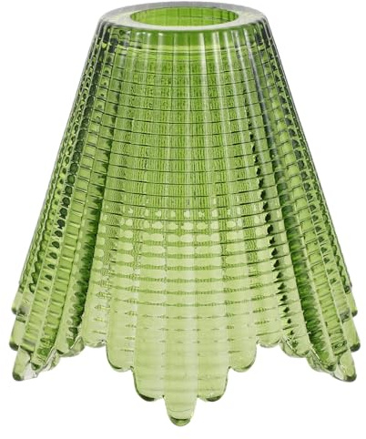 Toyvian Paralume in Vetro Conico Verde Piccolo Paralume da Tavolo e Parete Copertura Lampadina Sospesa per Lampadario e Ventilatore da Soffitto Diffusore Luce Calda