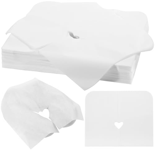 500PCS Disposable Face Cradle Covers, Disposable Massage Table Cover, Single Use Massage Bed Headrest Cushion Cover, Professional Massage Chair Face Cover for Skincare Beauty Salons