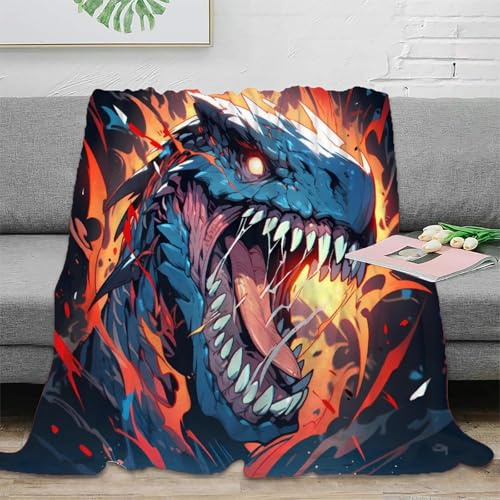ZFLDKWGP Impactante Manta 3D Printed Dinosaurio Microfibra Decoración Hogar Plaid Dino para Adultos Jóvenes Sofá Cama 40x50inch(100x130cm)