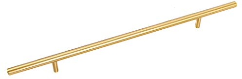 Massives Kupfer Schrankgriffe Möbelgriffe,Messing Schubladegriff Bogengriffe Küchengriff Stangengriffe Schrank Büro Türknöpfe Möbelknopf,Gold(350mm-Hole distance 224mm)