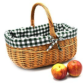 Korb Weidenkorb Einkaufskorb Picknickkorb 33/23/13cm Stabiler Tragekorb aus Weide Vollweide braun K1-014-SDGW