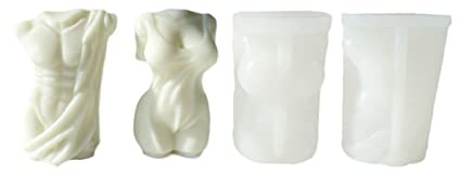 Xidmold 2 Stück 3D Körper Silikonformen Kerzenform Mann Frauenkörper Kerzen Gießform Seifenform Gipsform Harzform Körper Silikonform für Seife, Sojawachs Kerzen, Handwerk
