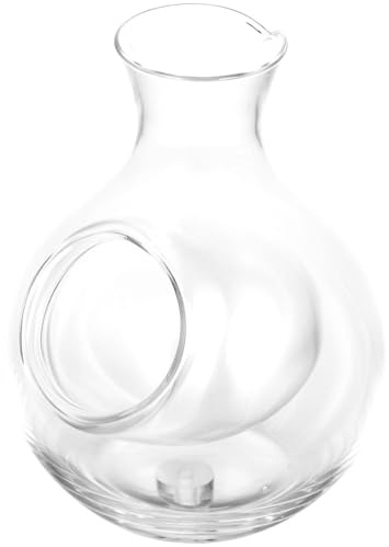 CALLARON Japanese Cold Sake 4.9x3.73cm Glass Decanter Bottle Wine Decanter Chiller Set Hand Blown Chilled Server Whiskey Dispenser Red Wine Carafes with Ice Pocket for Bar