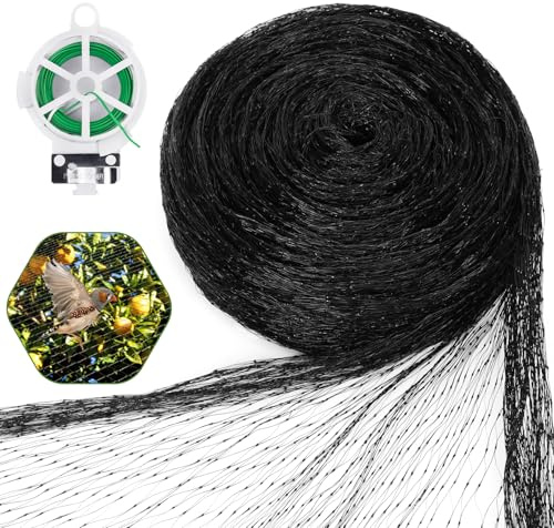 4x20M Vogelnetze Vogelschutznetz, Vogelschutznetz Engmaschig mit 20 m Gartendraht, für Gemüse, Obst, Bäume, Teichabdeckung, Schutz gegen Vögel, Rehe, Eichhörnchen，Taubennetz Balkon（Schwarz）