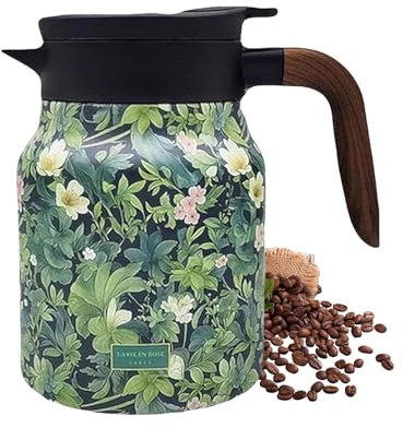 Floral Théière Rétro Theiere Avec Infuseur 1L Théières En Acier Inoxydable Bouilloire À Thé Isolée, Théière En Acier Inoxydable Avec Infuseur À Thé Intégré, Pour La Maison, L'entreprise