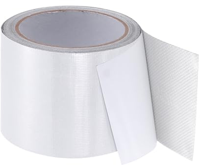 PATIKIL Awning Repair Tape 8m x 8cm Waterproof Canvas Tape High Adhesive Tear Repair Patch Kit for PVC Tarpaulin Tent Awning Fabric RV Sail Boat Cover, White (3.15 x26.24ft)