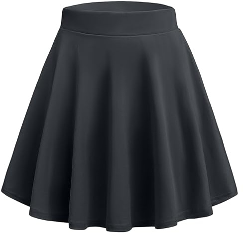 Zeagoo Gray Women's Pleated Skirt High Waisted A Line Casual Mini Skirts Women's Basic Versatile Stretchy Skirts Flared Casual Mini Skater Skirt