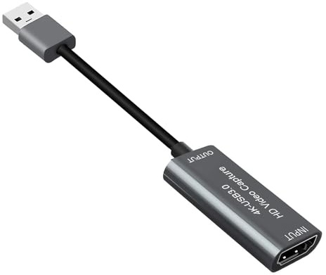 Yjcnelcr Carte de capture vidéo USB 3.0 4K60HZ Adaptateur enregistreur vidéo et auditif pour diffusion en direct