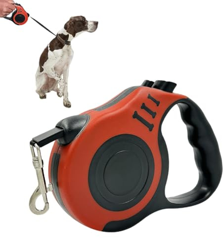 GNALIA Guinzagli Retrattili Per Cani 1 Pezzo Estensibile 5M Rosso - Per Cani Piccoli E Medi Con Collare Regolabile