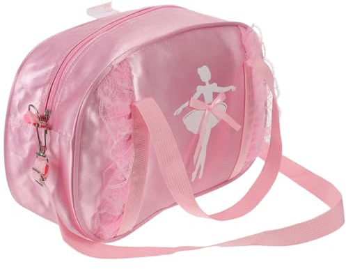 minkissy Borsa da Ballo Classica per Ragazzo Ragazza Ragazza e Tracolla con Spazio per Scarpe e Accessori in Colore Rosa Leggera e Portatile per Danza e Allenamento