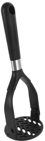 Kichvoe Presse-purée Pliable Noir en Nylon, Presse à Pommes de Terre Manuel Compact, Broyeur Robuste pour Fruits et Aliments Bébé, Outil la Cuisine Ergonomique Facile à Ranger et Nettoyer