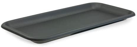 MePla Soucoupe de pot de fleurs pour bac à plantes - Soucoupe allongée en plastique - Jardinière résistante aux intempéries - Résistant aux UV - 97 x 41 cm (intérieur : 82 x 27 cm) - Anthracite