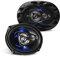 BOSS Audio Systems BE694 Rage Series 6 x 9 Inch Car Door Speakers - Blue Light Illumination, 500 Watts Max, 4 Way, Full Range, Coaxial, Sold in Pairs, bocinas, para, carro