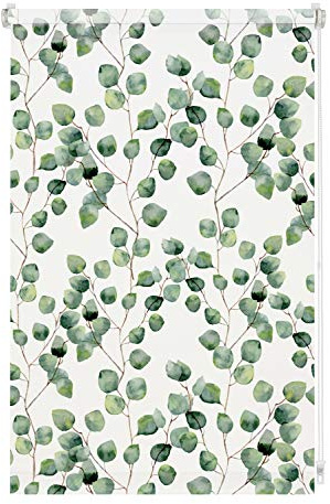 GARDINIA Rollo ohne Bohren, Zum Klemmen, Blickdicht, Sichtschutz, Blendschutz, Inkl. Aller Montage-Teile, Digiprint Isabella, Weiß/Dekor, 120 x 150 cm