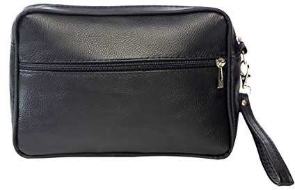 Timeshop Lab Pochette Regular handväska för kvinnor och män eco anpassningsbar konstläder med namn broderi och initialer, Svart