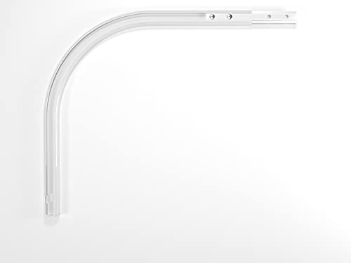 Market-Alley Vorhangschiene Aluminium Weiß/Schwarz Gardinenschiene ; B 1-läufig ; 120cm-600cm. Für Kräuselband Gardinen oder Schiebevorhang (nur Weiß Rundbogen Paar)