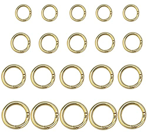 Lushyp 20 Stück Rund Karabinerhaken, Karabinerhaken Snap, Zinklegierung Karabiner Ring, Runde Karabiner, Ring Karabiner, Runder Schlüsselanhänger Ringe Für Schlüsseln Und Handtaschen