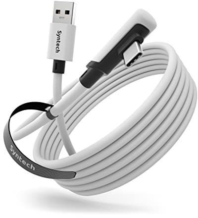 Syntech Link Kabel 3M, Kompatibel mit Oculus Meta Quest 3/3S, Quest2/1/Pro und Pico 4, PC Steam VR Zubehör, High Speed Datenübertragung, USB 3.0 zu USB C Kabel für VR und Gaming PC, Weiß