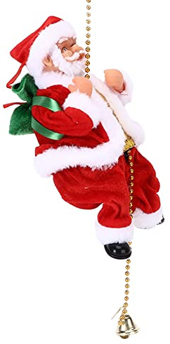 Kletternder Weihnachtsmann,Elektrischer Animierter Climbing Santa,Weihnachtsmann Auf Kletterperlen,Weihnachtsbaumschmuck,Elektrischer Weihnachtsmann, Wände,Fenster,Garten