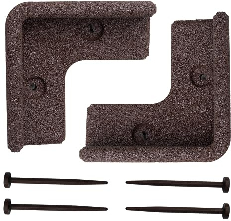 FlexiBorder 2 x 90 Grad Innenecke Braun - Beeteinfassung für den Rasen - Gartenbegrenzung für Rasenflächen - Wege und Blumenbeete | Erhältlich in 6 Farben, erhältlich in Innen- oder Außenecken, flexible Garteneinfassung für Gras, Wege, Gräber